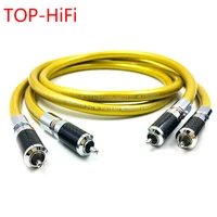 top hifi pair 2rca male cable rca reference interconnect audio cable rhodium plated plug for hexlink golden 5 c wire