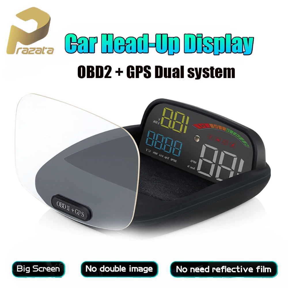 Prazata Hud OBD2 Автомобильный бортовой компьютер C800 2 в 1 gps OBD HD скоростной проектор