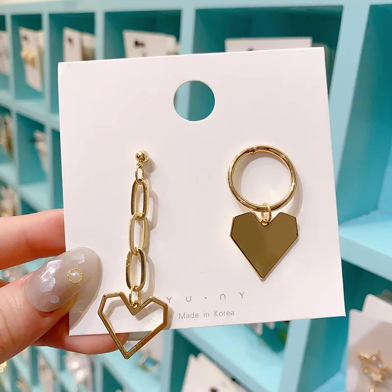

Серьги женские Асимметричные из серебра 925 пробы в Корейском стиле