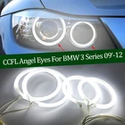 Высококачественный Комплект ангельские глазки CCFL, теплое белое кольцо с ореолом для BMW 3 серии E91 E90 LCI 2009-2012, Ксеноновые фары Demon Eye