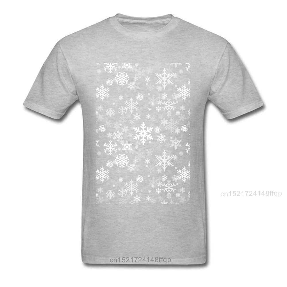 Winter Festive Snowflakes T Shirt Xmas Men T-shirts Customized Tee Shirts Merry Christmas Tops Adult Cotton Gift Clothes Black | Мужская