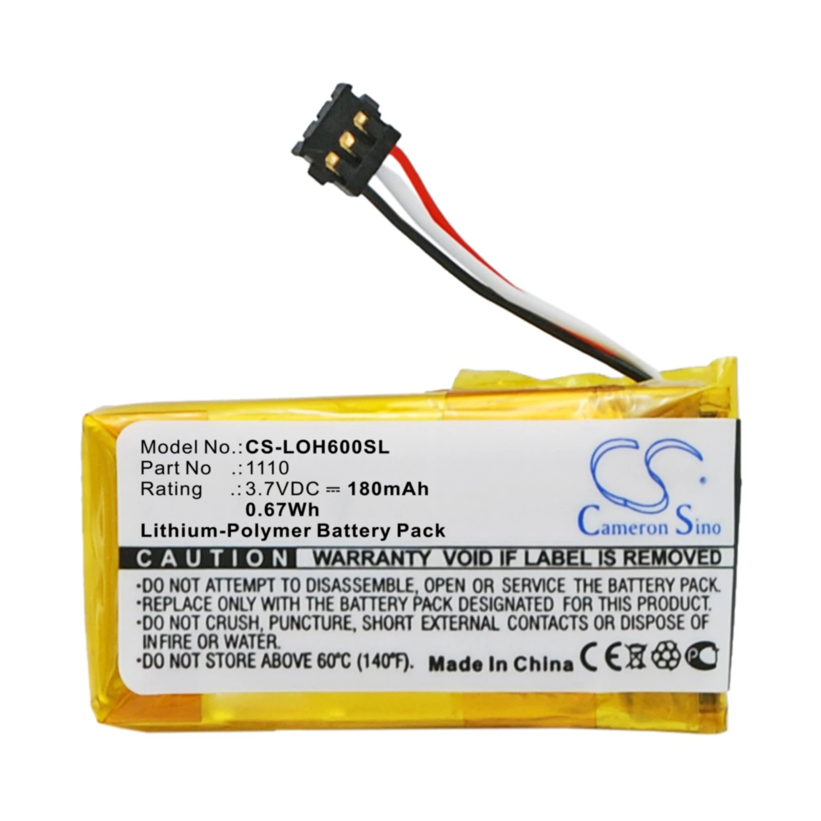 

Аккумулятор CameronSino 180 мАч для Logitech H600, 981-000341