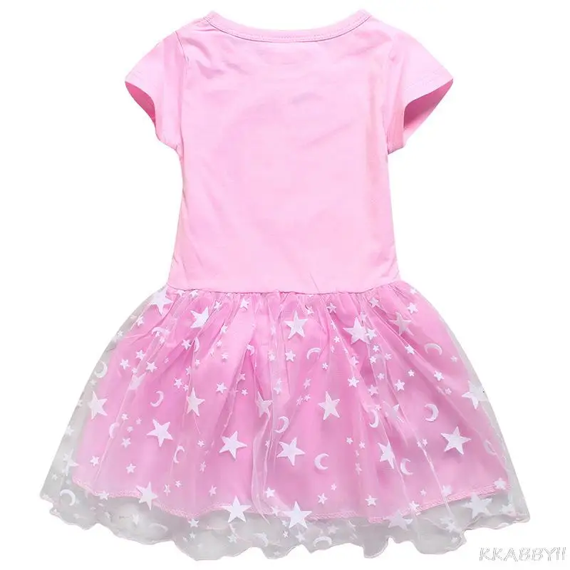 Платье для девочек Fortnites хлопковая сетчатая юбка принцессы с мультяшным принтом