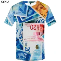 kyku brand money t shirt men harajuku t shirts 3d israel tshirts casual abstract tshirt printed gothic shirt print mens clothing