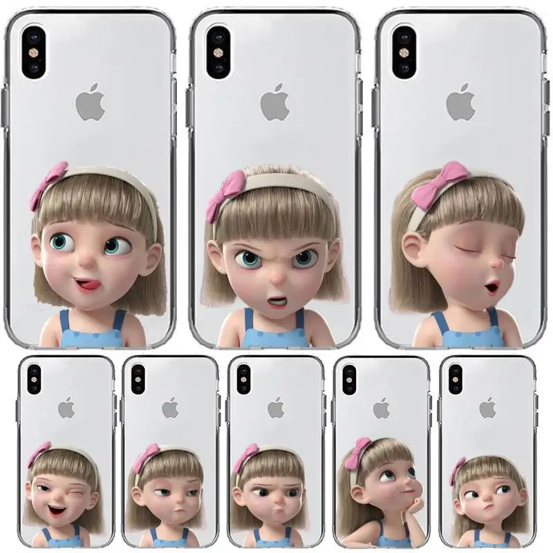 

Cute Little Loli Phone Case For Iphone11 12 Pro Max SE 2020 6s 7 8 Plus X Xs Max Xr Clear Transparent Cover