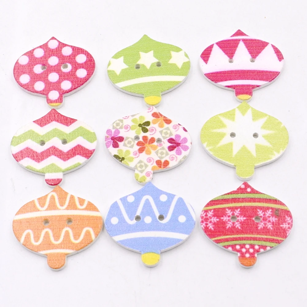 50 шт. фонарь Форма 2 отверстия деревянные декоративные пуговицы одежда