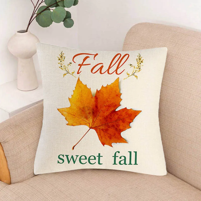 

4pcs Gnome Pillow Covers Pumpkin Harvest Cotton Linen Pillowcases Farmhouse Falll Decorations for Sofa Couch HK3