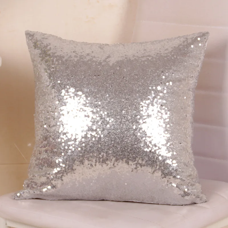 Блестящие Русалка Подушка с блестками Чехол класса люкс для диванных подушек