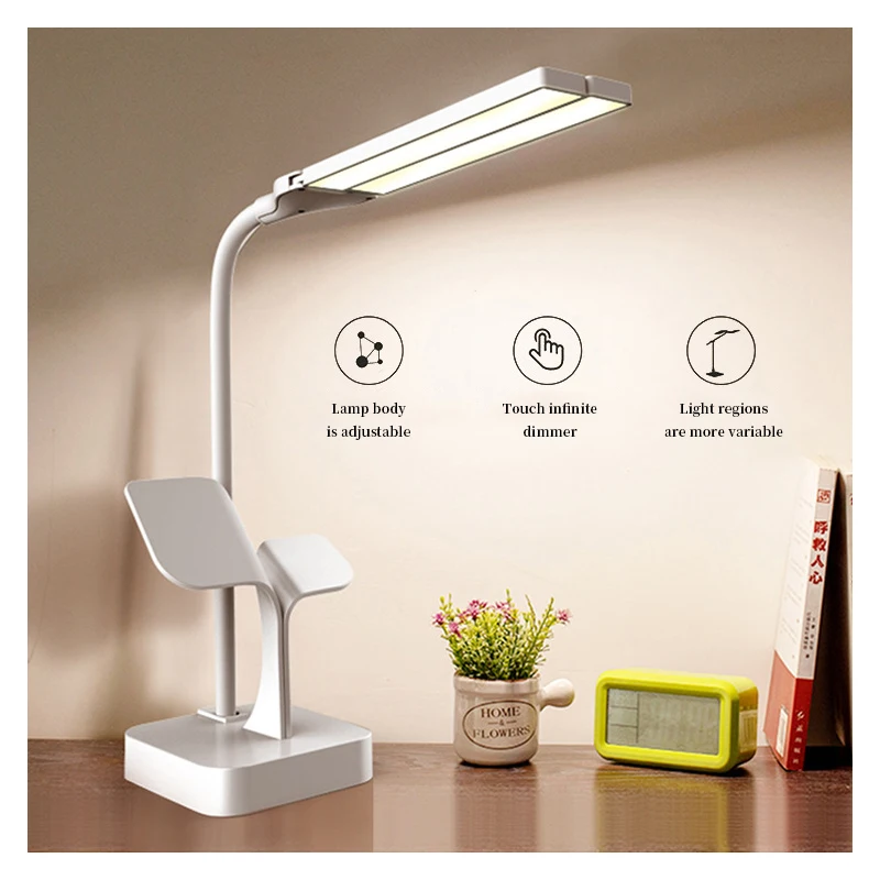 Приглушаемая Светодиодная настольная лампа вращающийся светодиодный