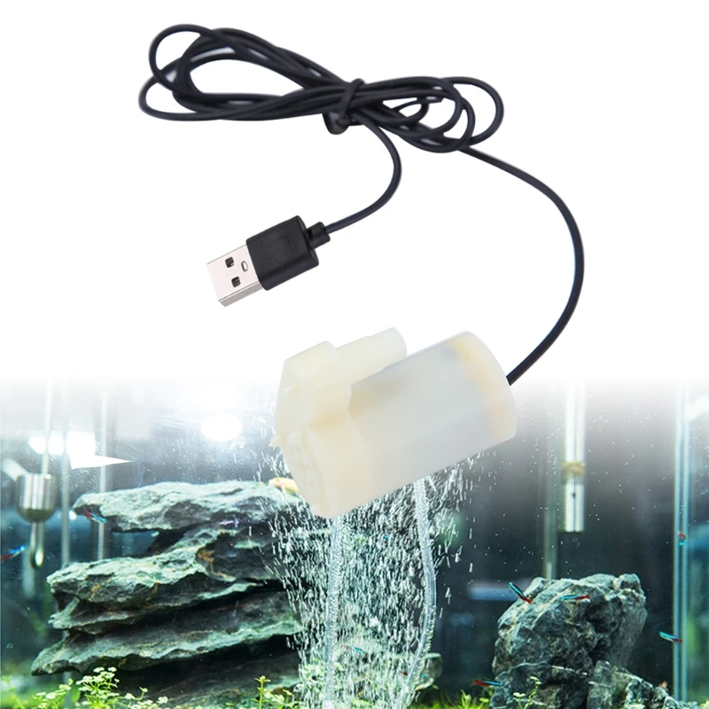 Погружной водяной микро-насос для аквариума с питанием от Usb постоянный ток 5 В 2-3