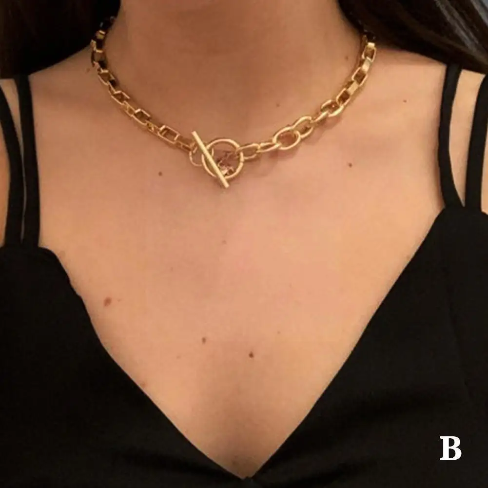 

New Fashion Gold Color Punk Vintage Necklaces For Women Chain Party Thick & Female Necklaces Pendants Statement Jewelry Gif W5Y5