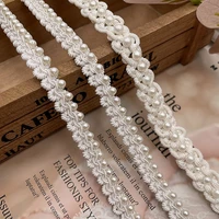 2 yards long handmade beaded webbing pearl lace rope weaving used for clothing curtains childrens clothing accessories