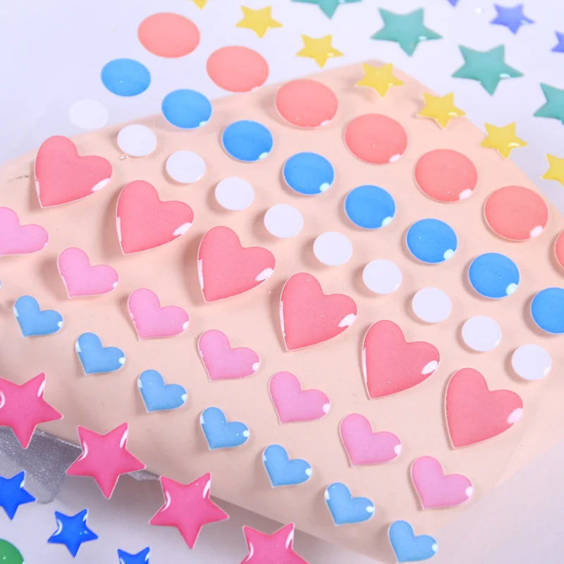 Цветные эпоксидные хрустальные наклейки с любовными звездами Мультяшные модные