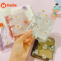 haile cute transparent mini pocket loose leaf 3 ring diary agenda notebook organizer binder journal binder korean stationery