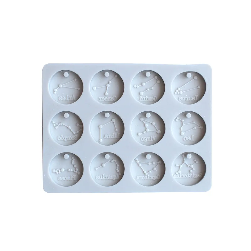 12 созвездий круглые бирки силиконовая форма для восковых планшетов