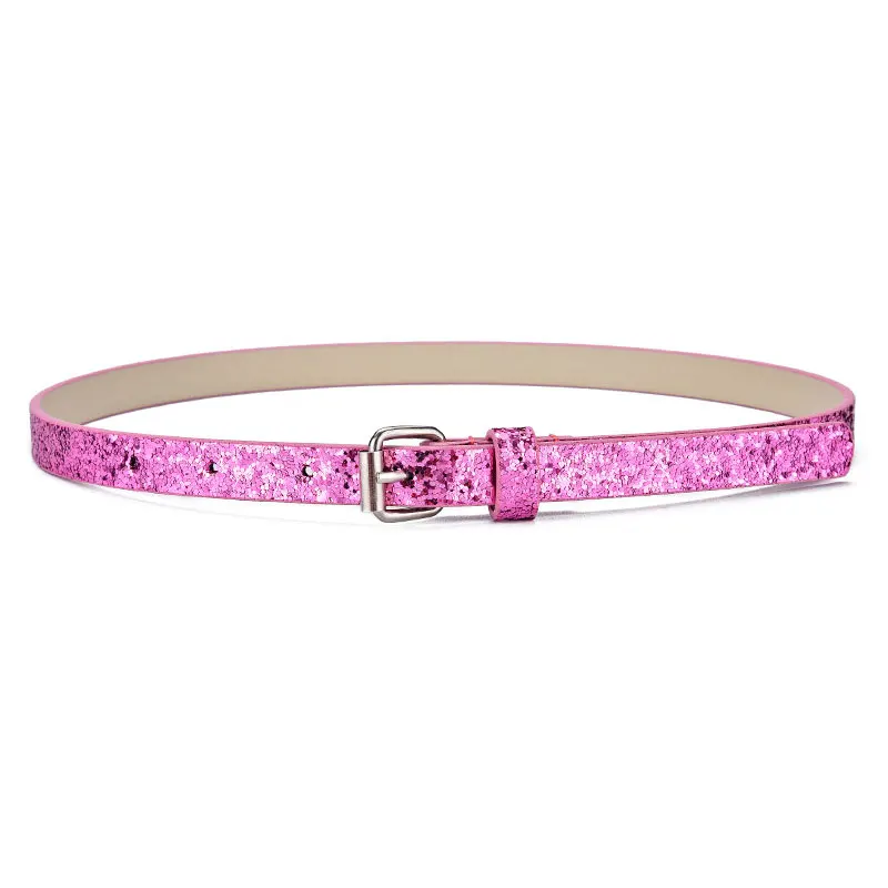 

belt for Children's kid Girl fashion Diamond Heart Sequins leather pin buckle waistband for jeans trousers decorative Accessory