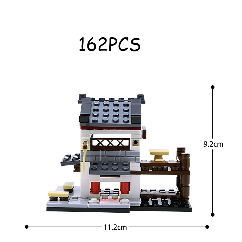 

Toys for Children Mini Street View China Street Bun Shop Teahouse Bistro Cloth Zhuang Shop DIY Building Blocks Creatored Gifts