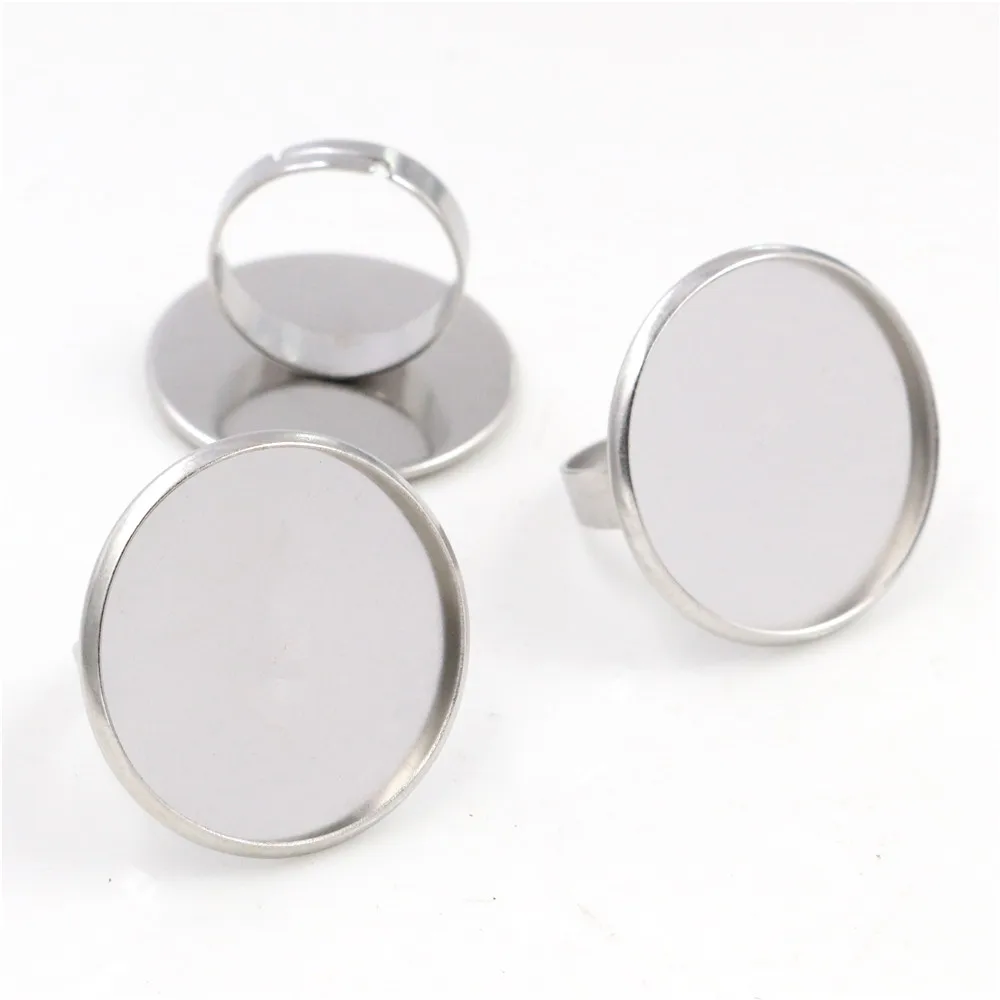 

25mm 5pcs/Lot No Fade Stainless Steel Adjustable Ring Settings Blank/Base,Fit 25mm Glass Cabochons