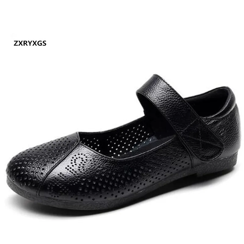 

Сандалии женские из воловьей кожи, босоножки на плоской подошве, удобная обувь с вырезами, большие размеры, лето 2020