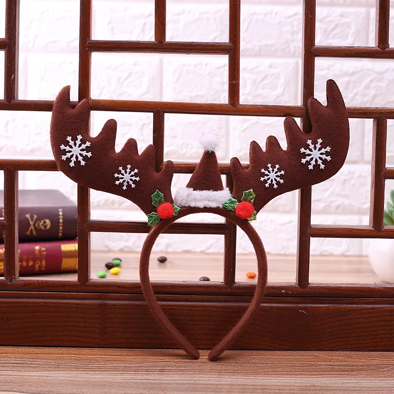 reindeer Antler Head sequins Christmas hair hoop обруч рождество accesorios navidad diademas vinchas navideñas Ободок с рогами - Цвет: see chart