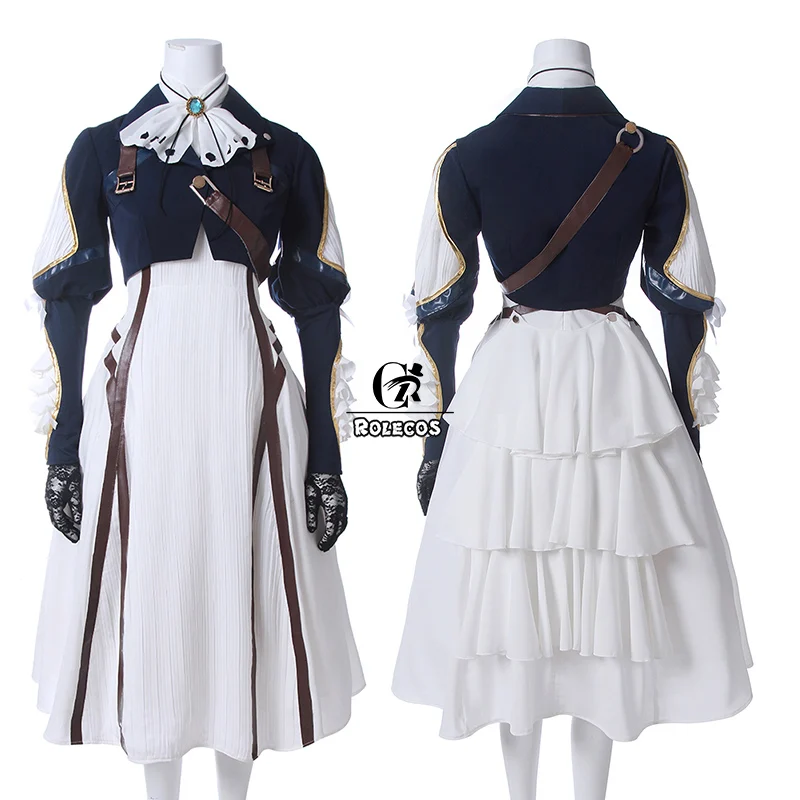 ROLECOS японский аниме фиолетовый Evergarden Косплей Костюм женский для косплея платье