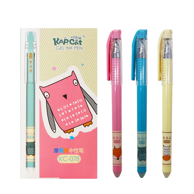 

3/6 Pcs/lot Erasable Pen Refill 0.38mm Blue/Black Magic ink Gel Pen for School Office Writing Supplies Tools Kawaii Stationery