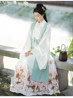 hasahou original hanfu female ming dynasty stand up collar embroidered bijia horse face pony skirt daily fall winter set
