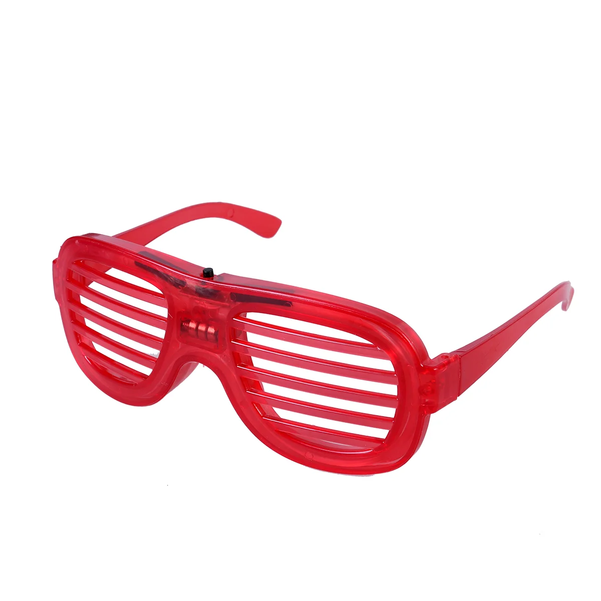 

Fashion Eyewear Neon Slotted Shutter LED Glow Sunglasses Shades Light Glasses for Kids & Adults Costume Party Favors (Red)