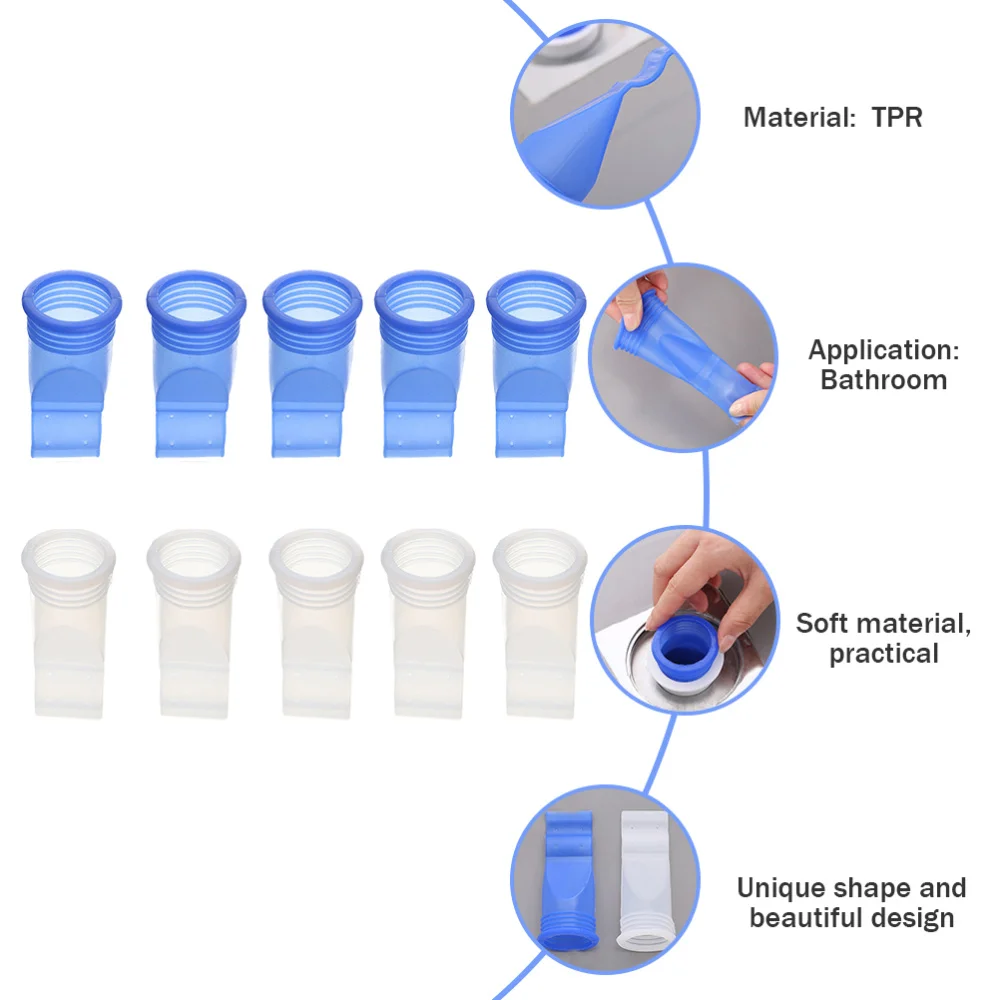 

10pcs Silicone Deodorant Floor Drain Core Backflow Preventer Sewer Drain Core