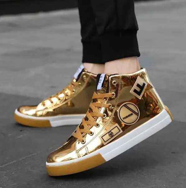 Мужская обувь для скейтборда из искусственной кожи с высоким верхом роскошная