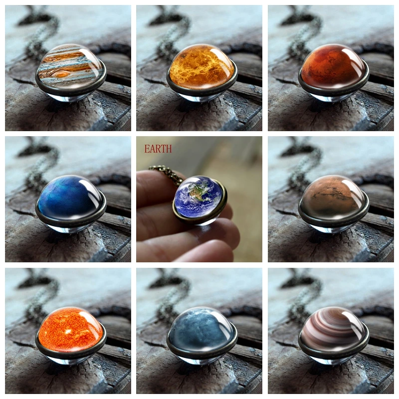 Женская модная двухсторонняя Подвеска со стеклянным шариком время драгоценный