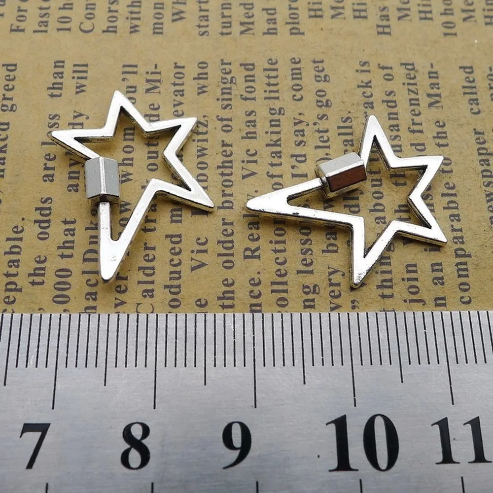 

200pcs Star Charms 20mm x 24mm DIY Jewelry Making Pendant antique silver color