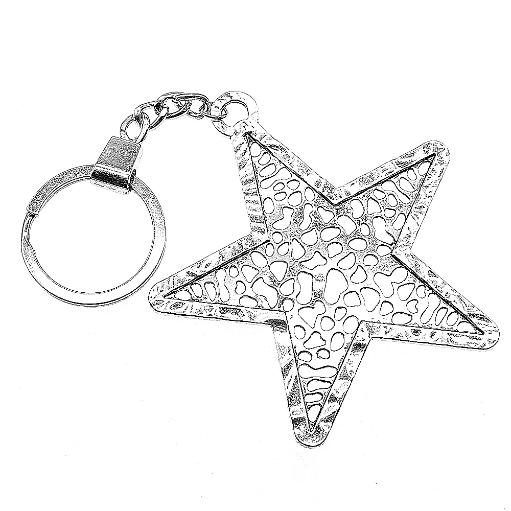 Античные серебряные Цвет 74x70 мм большой полая пентаграмма кулон Подвеска со