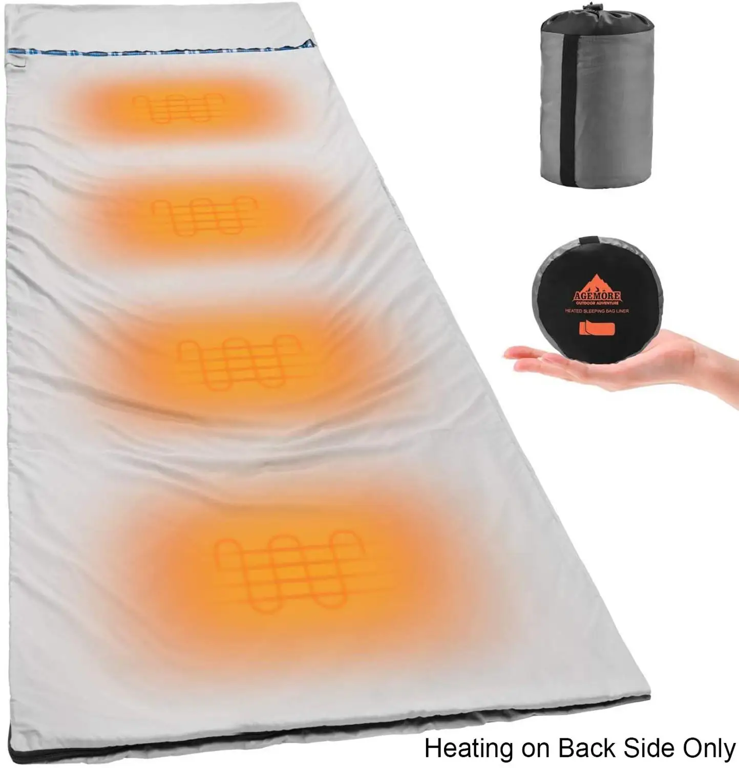 

Flannel Heated Sleeping Bag Liner Ultralight Camping Travel Winter Sleeping Bag Liner Cotton, Special Heating Plates