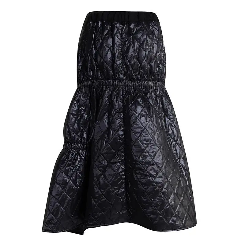 Getspring Women Skirt Irregular Warm Iiiing High Waist Skirts Asymmetry Vintage All Match Black Long Skirt Winter Fashion - Цвет: Black