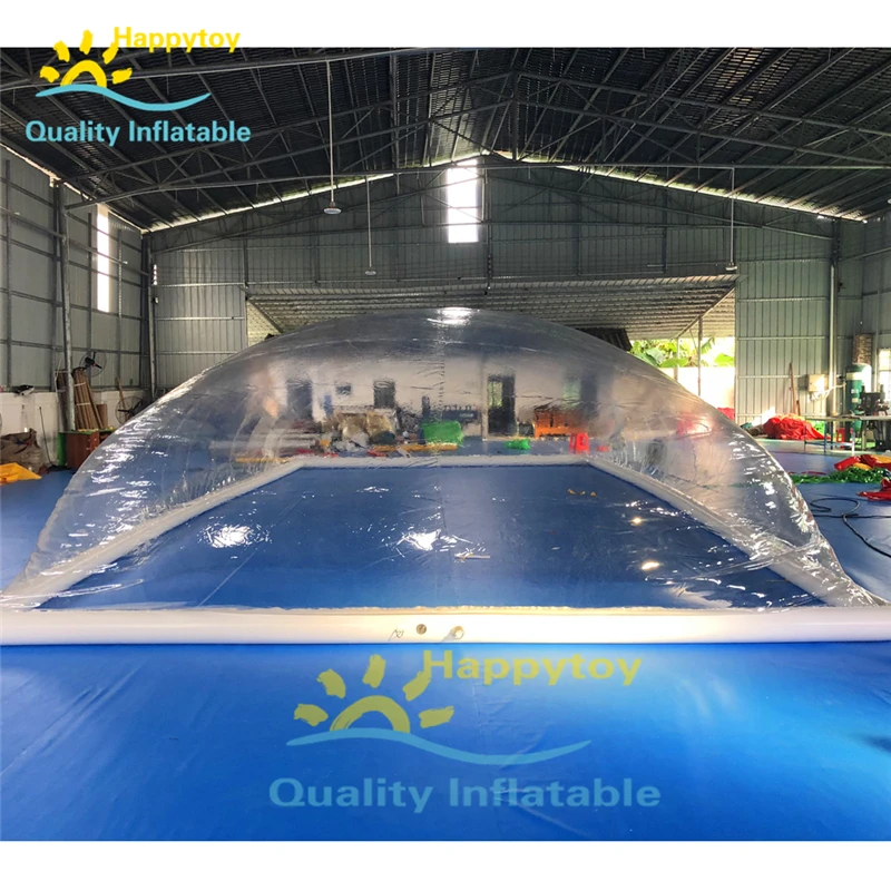 Надувная купольная палатка для бассейна ПВХ прозрачная зимнего