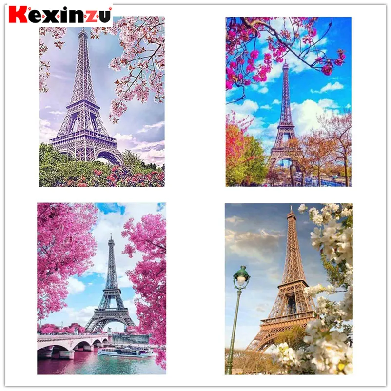 

kexinzu Full Square/Round 5D Diy Diamond Painting Cross Stitch "Tower Scenery" Diamond 3D Embroidery Mosaic Home Decor Gift D099