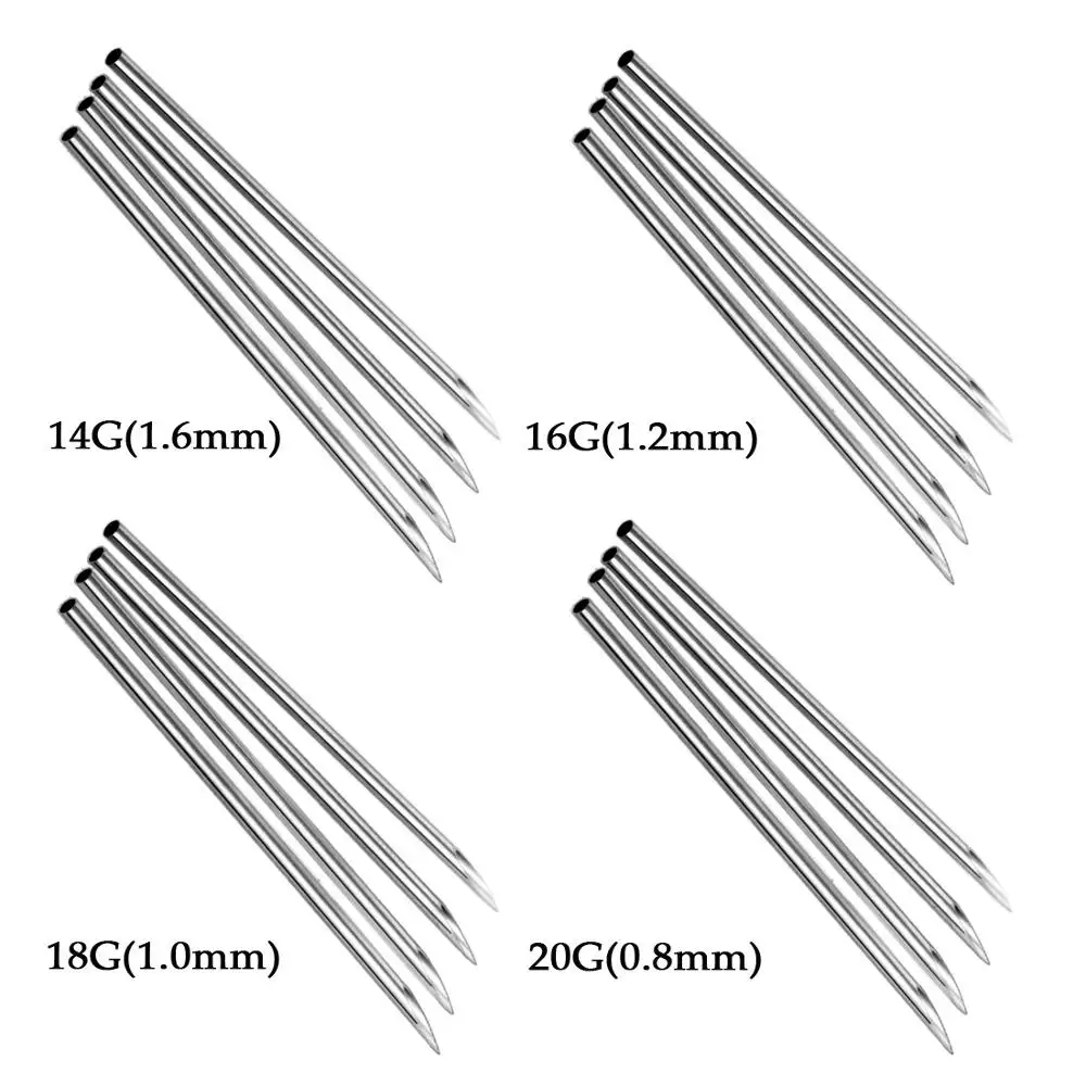 

10PC pcs Disposable Sterile Body Piercing Needles Medical Tattoo Needle for Navel Nipple Lip Navel Ring Kit Surgical Steel Tool