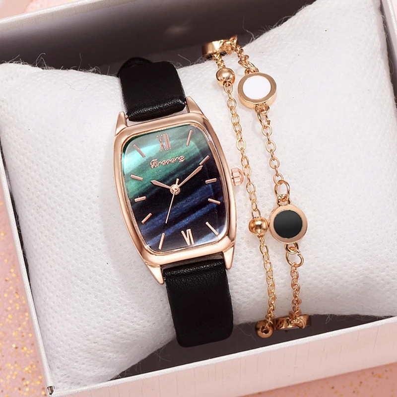 

Luxury Women's Watches bracelet set Simple Ladies Women Watch Casual Leather Quartz Wristwatch Girl clock relogio feminino