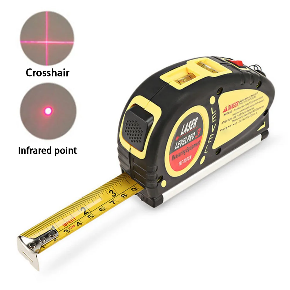 

Multifunction Level Infrared Liner Cross Line Tape Measure Marker 5.5 M Retractable Tape Measure tape for Woodworking