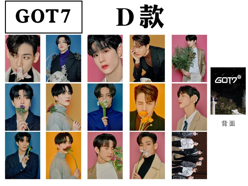 15pcs/set Kpop GOT7 photocard NEW Album Dye Double-Sided HD print for fans collection K-pop lomo card high quality New Card | Канцтовары