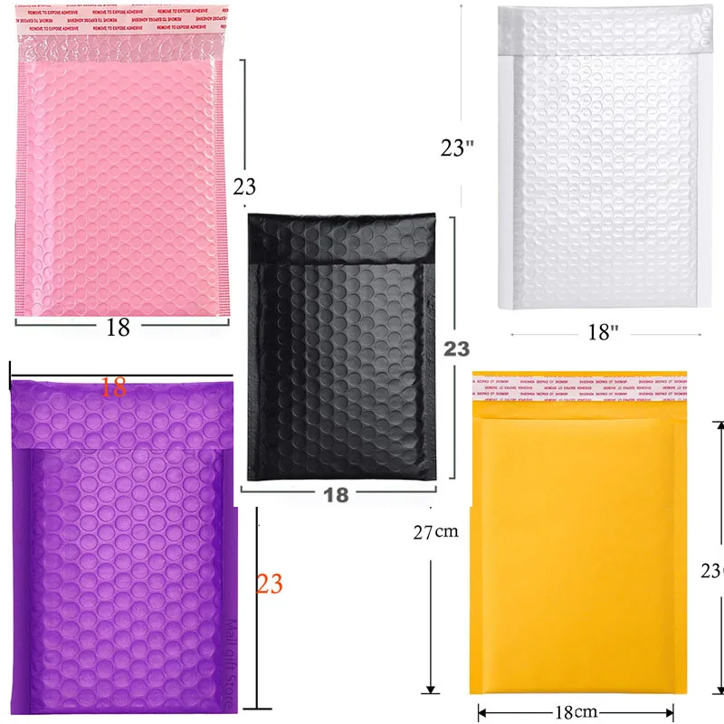 

5 цветов 18*23 см 50 шт. доставка пузырчатая набивка почтовая подарочная упаковка самозапечатывающаяся курьерская упаковка черный белый розов...