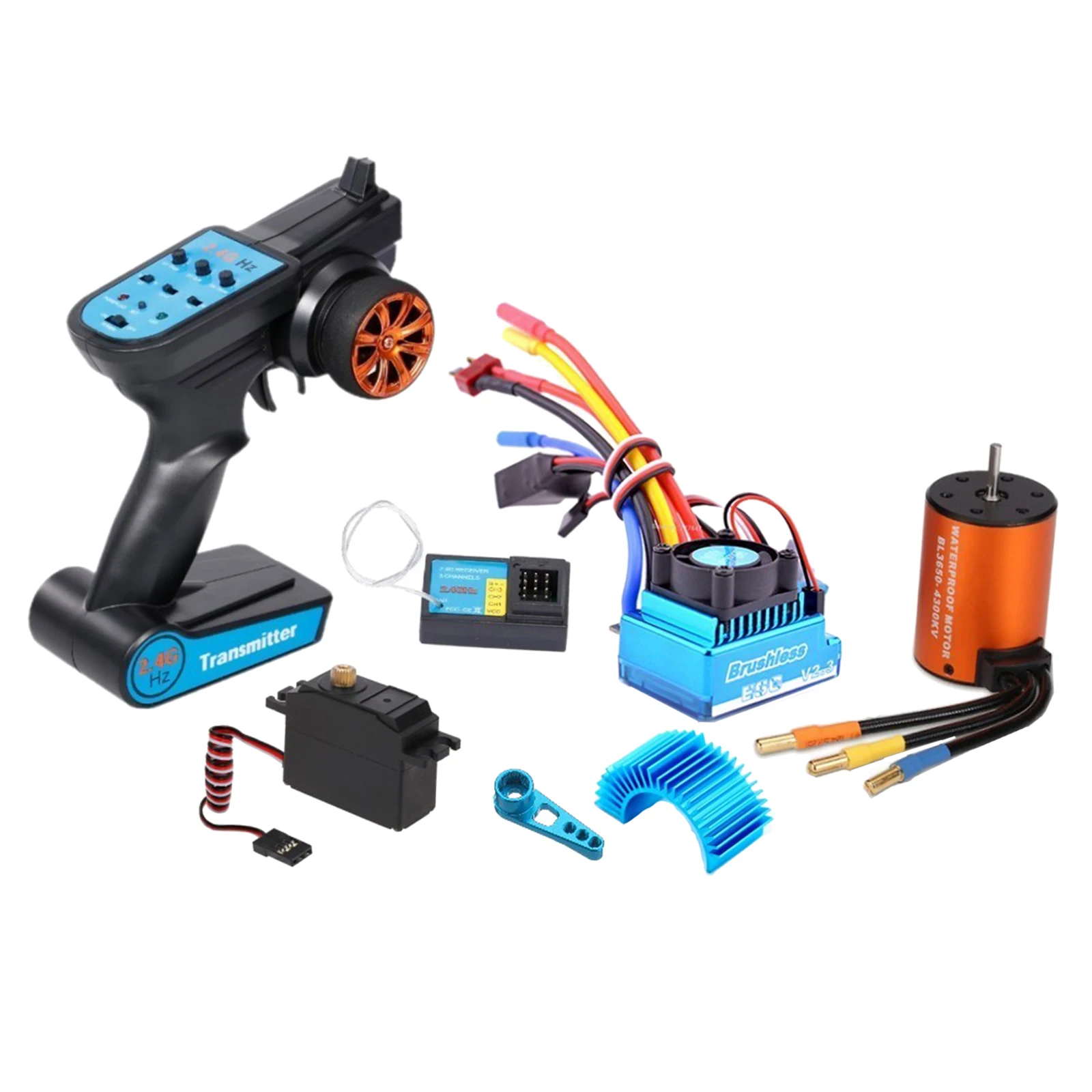 

RC Transmitter Set with Receiver Steering Servo for Wltoys 12428 12429 Buggy