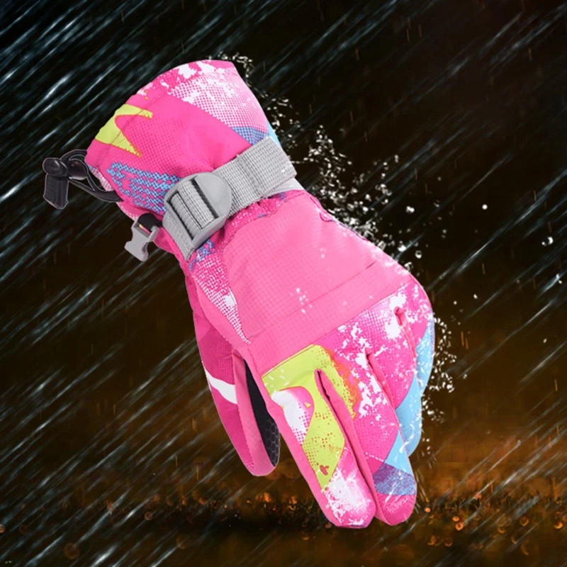 

Kids Children Winter Warm Mountain Snowboard Touch Screen Ski Gloves Waterproof Full Finger Mittens for Outdoor Sports Skiing Cy