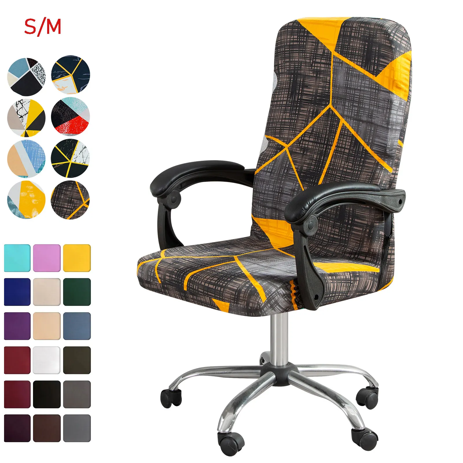 

M/LRemovable Elastic Chair Covers Anti-dirty Rotating Stretch Office Computer Desk Seat Chair Cover Removable Chair Covers
