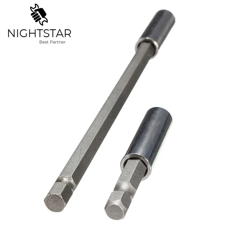

2Pcs 1/4" Magnetic Extension Socket Screw Bits Holder Screwdriver Bar Rod for Cordless Drill Power Tools 60mm 100mm 150mm
