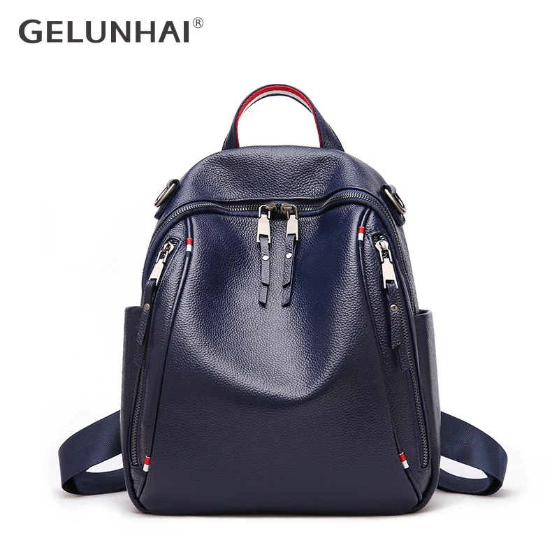 рюкзак женский Модный из натуральной кожи женские дорожные сумки школьный ранец