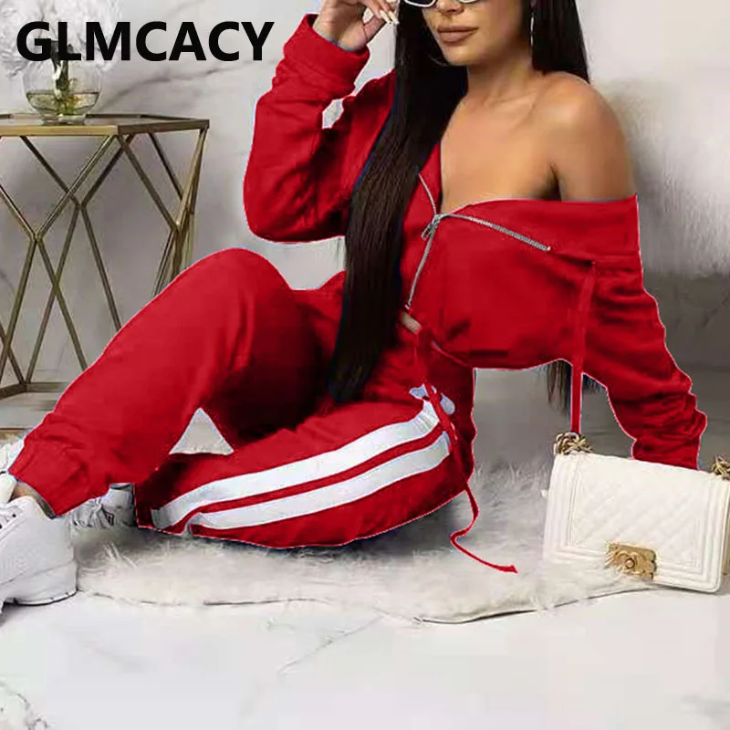 

Women Tao Piece Casual Tracksuits Zipper Hoodies and Jogger Pants Set