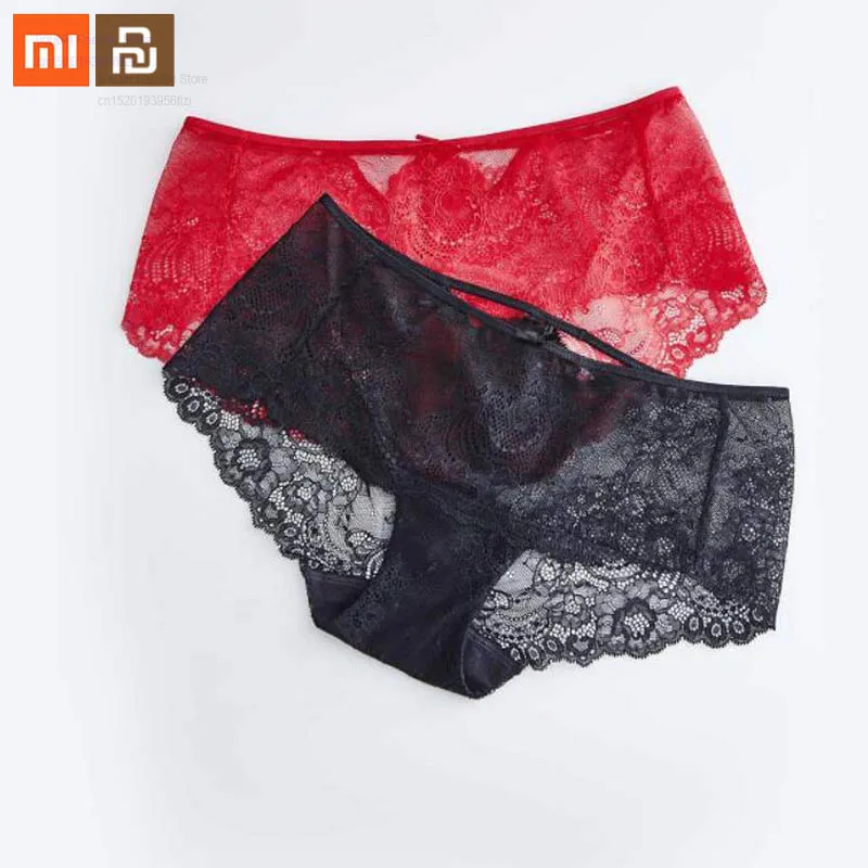 

Сексуальное женское кружевное нижнее белье Xiaomi Mijia для средней талии, простая Женская сумочка, нижнее белье для умного дома