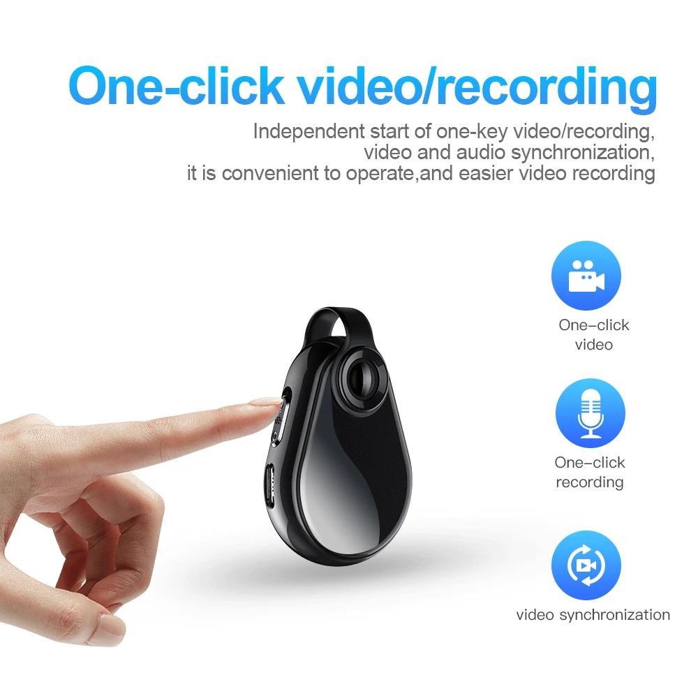 

2021 New Mini Light HD 1080P Wearable Camera Video Voice Recorder Body Cam Sports Clip Design Micro Camcorder